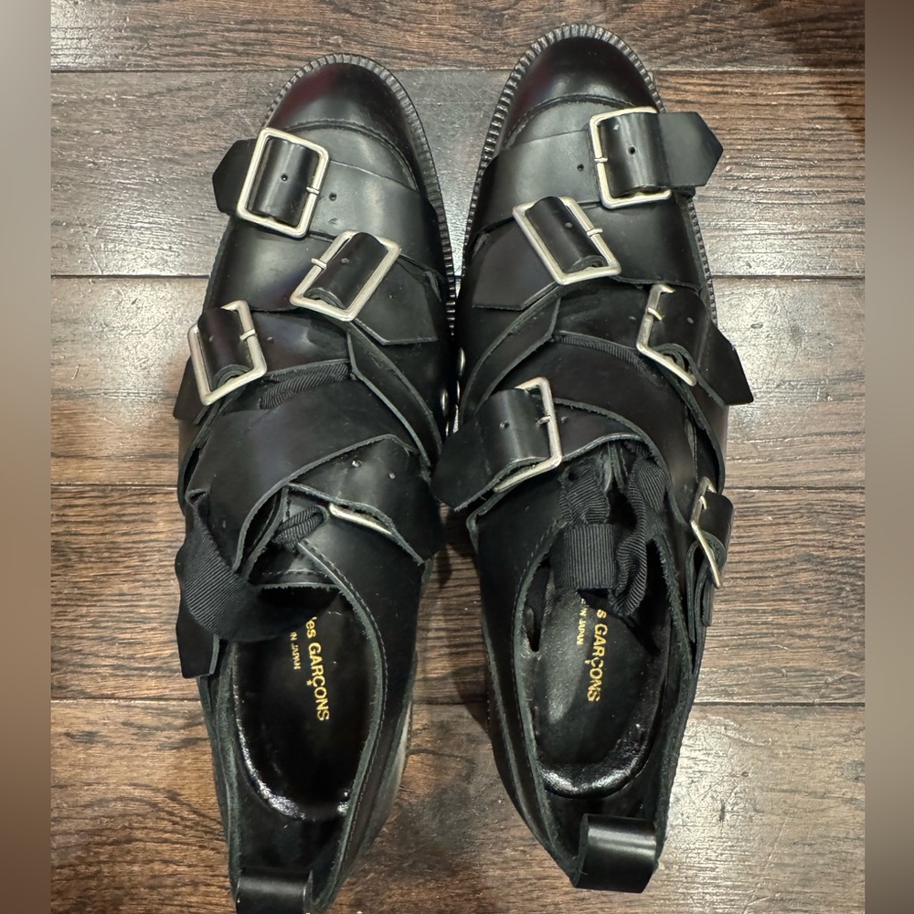 Comme des garçons multi strap buckle monk shoes in 24